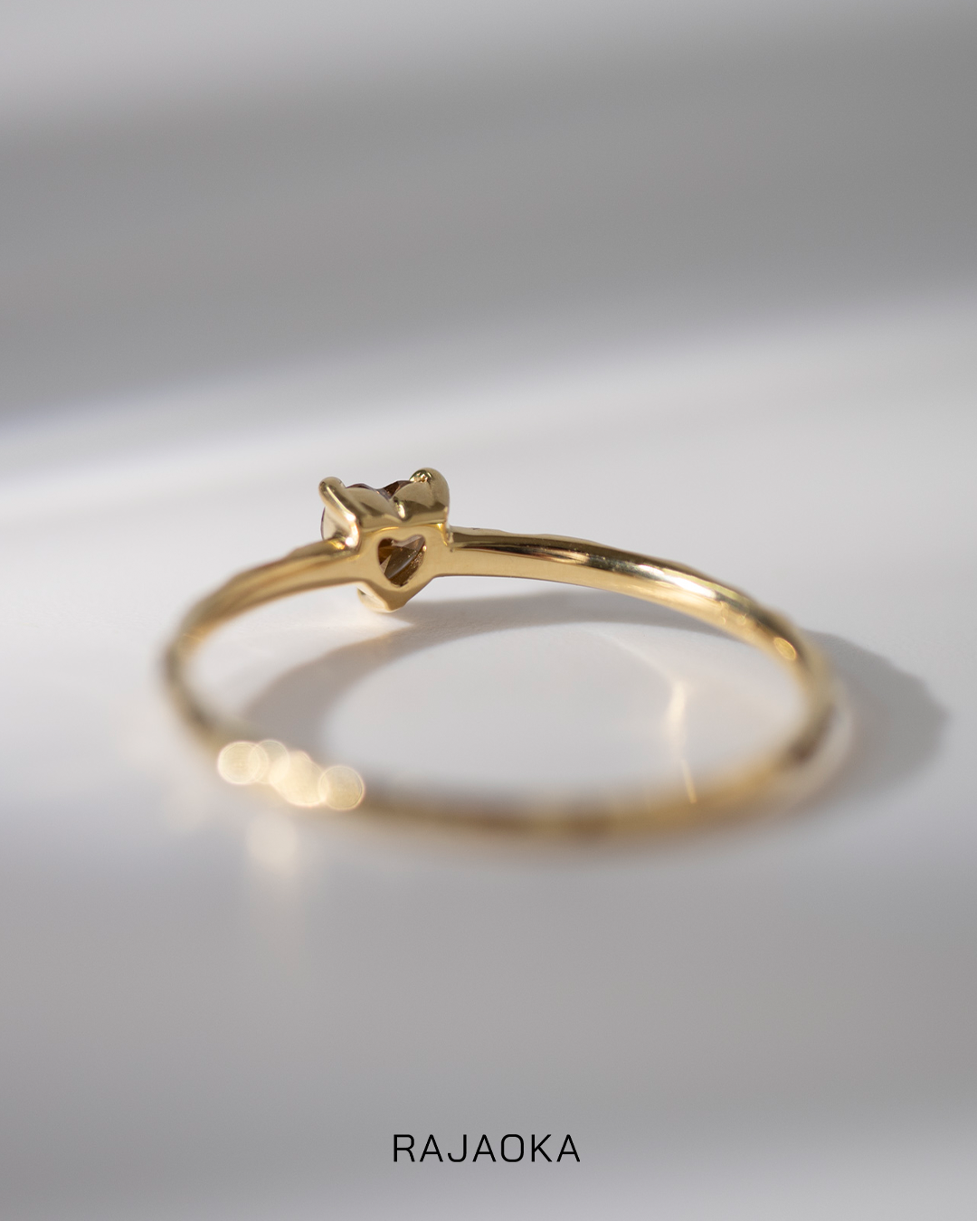 K18イエローゴールドハート 11号 ブラウンダイヤ0.14ct