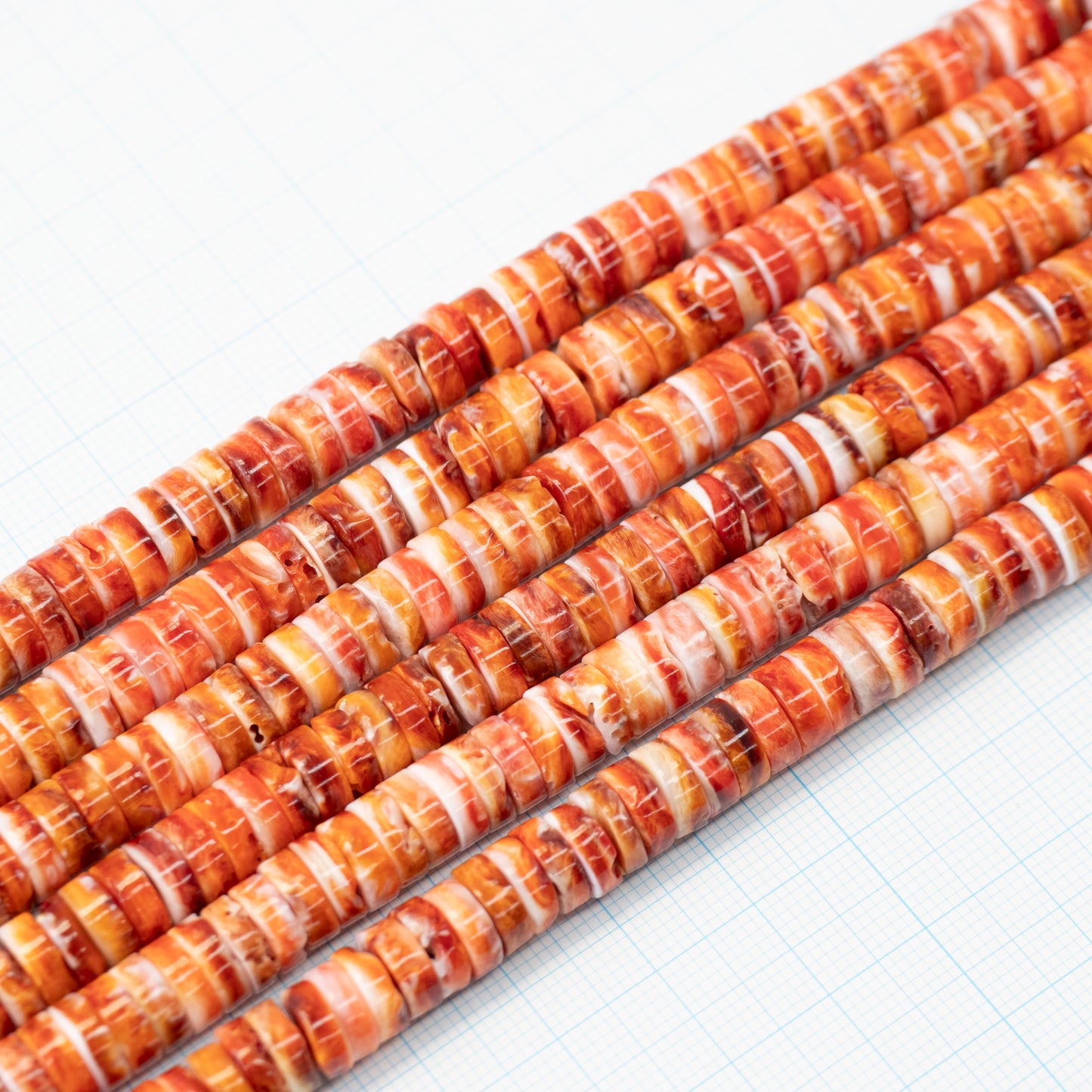 スパイニーオイスター ロンデル(オレンジ)8mm40cm【N2402-A14】