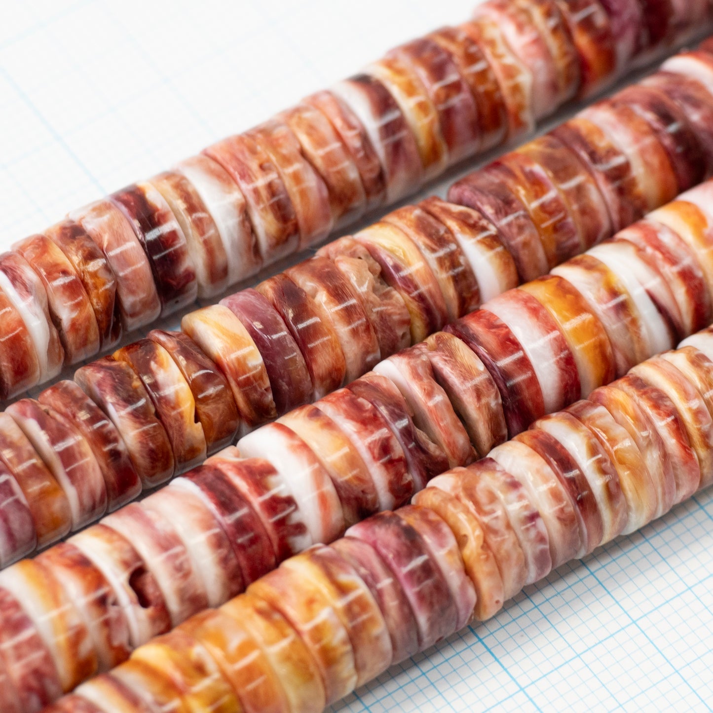 スパイニーオイスター ロンデル(パープル)10mm40cm【N2402-A15】