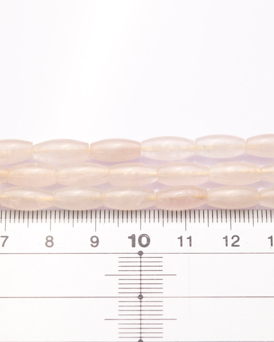 ローズクォーツ ライスプレーン 縦穴 12×5.5(±1mm)【1037】