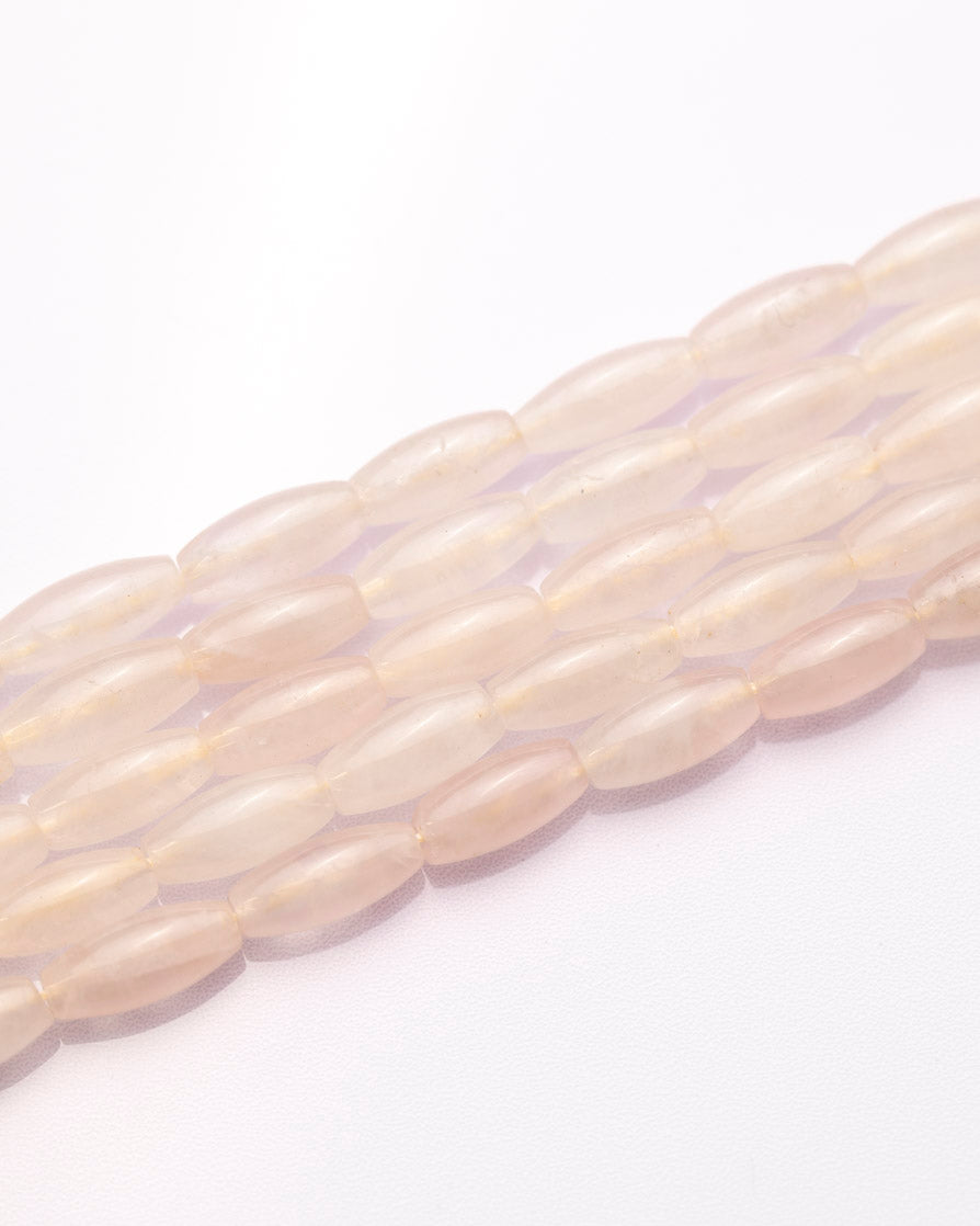ローズクォーツ ライスプレーン 縦穴 12×5.5(±1mm)【1037】