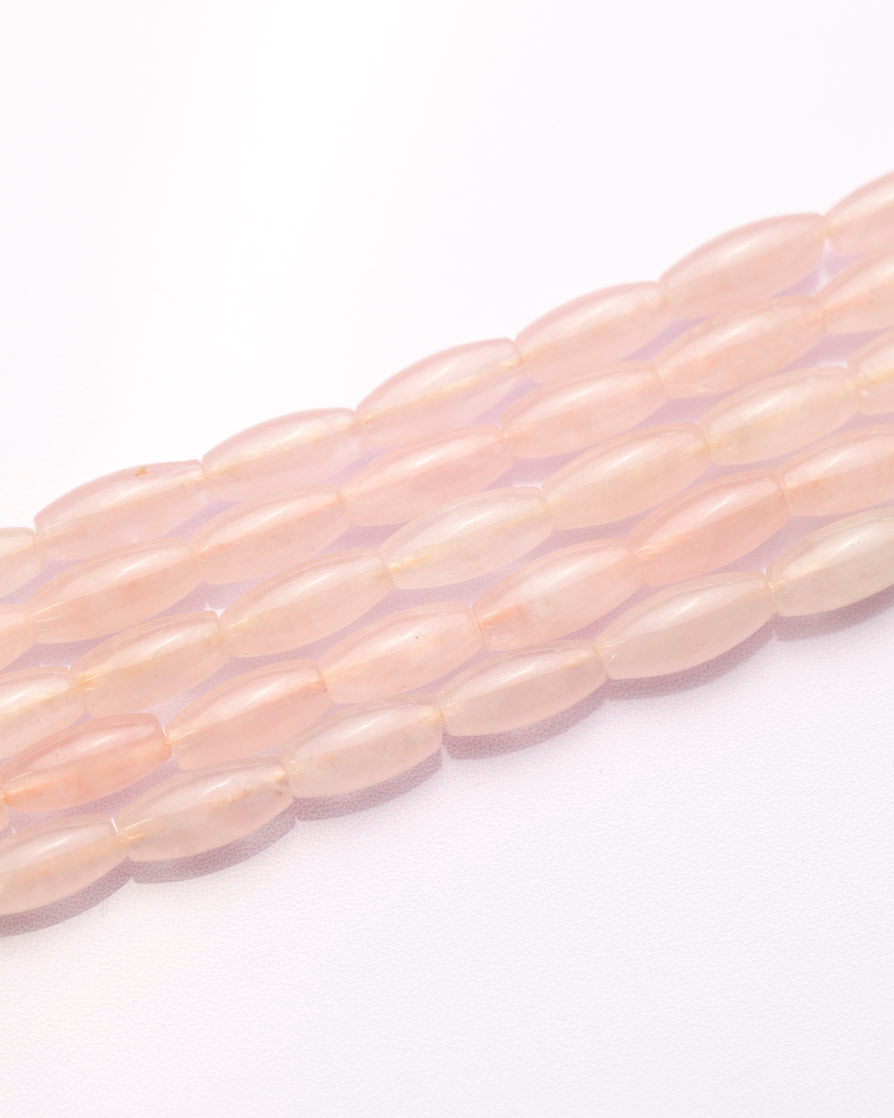 ローズクォーツ ライスプレーン 縦穴 12×5.5(±1mm)【1038】