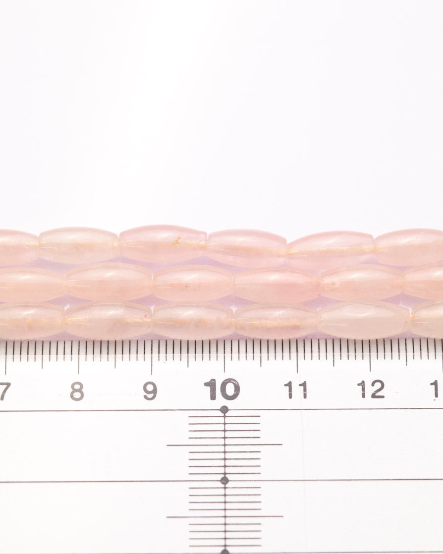 ローズクォーツ ライスプレーン 縦穴 12×5.5(±1mm)【1038】