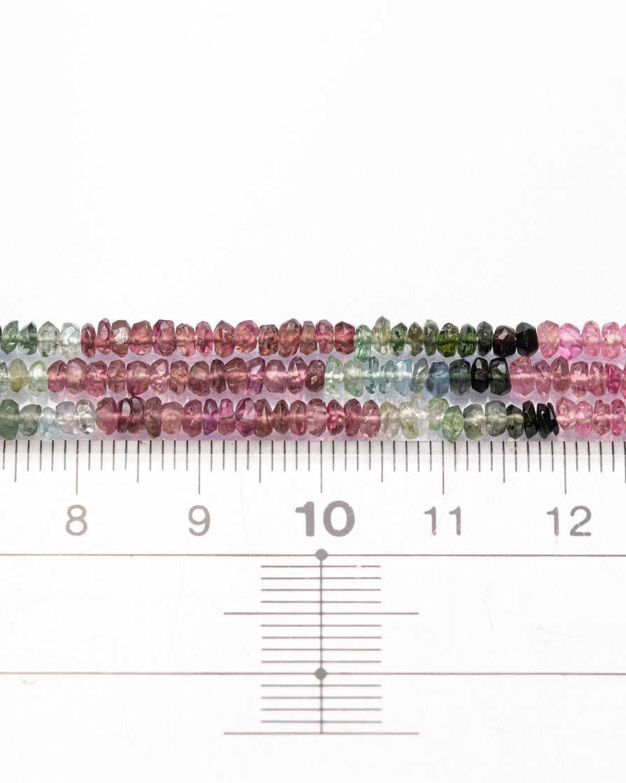【1193】マルチカラートルマリン ボタンカット 3mm(±1mm)