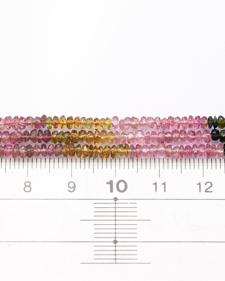 【1193】マルチカラートルマリン ボタンカット 3mm(±1mm)