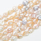 【250086】天然色！淡水パールバロック約9~10mm×8~9.5mm（1連40cm）